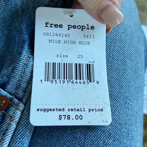 Free People Brea Denim Cut Off Skirt Mile High Blue Size 25 Hippie Jeans Casual - Picture 11 of 11